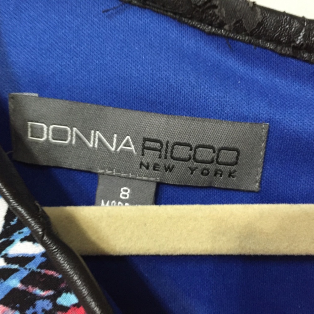 Donna Ricco Sleeveless Blue and Red Tribal Patterned Dress - Picture 15 of 15